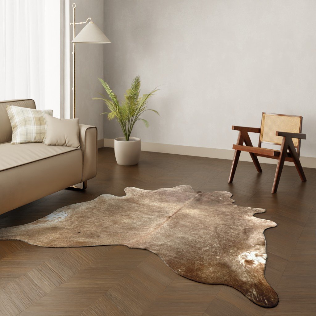 Echtes Kuhfell warmbraun 220x190 cm - Natürliches Rinderfell