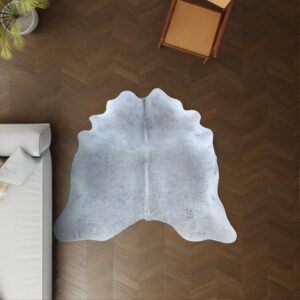 Kuhfell grau 200x200 cm Klein als Wohnzimmer Teppich