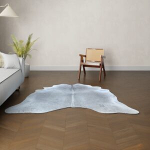 Natürliches Rinderfell grau 200x200 cm Nahaufnahme Fell-Muster