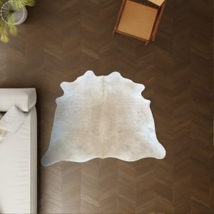 Kuhfell beige 190x190 cm Klein als Wohnzimmer Teppich