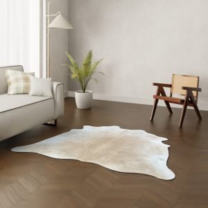 Echtes Kuhfell beige 190x190 cm Klein - Natürliches Rinderfell