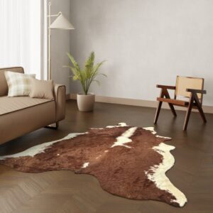 Echtes Kuhfell rotbraun 220x190 cm - Natürliches Rinderfell Langhaar