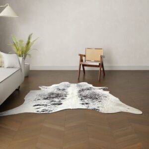Natürliches Rinderfell Salt and Pepper 210x190 cm Nahaufnahme Fell-Muster
