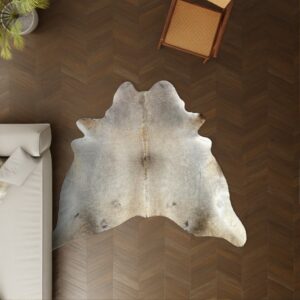 Kuhfell taupe dunkelgrau 220x210 cm Spezial als Wohnzimmer Teppich