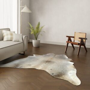 Echtes Kuhfell taupe dunkelgrau 220x210 cm Spezial - Natürliches Rinderfell