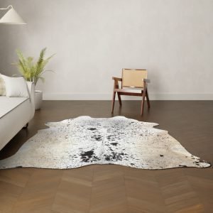 Natürliches Rinderfell Salt and Pepper 220x190 cm Nahaufnahme Fell-Muster