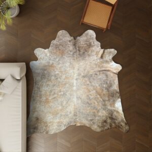 Kuhfell taupe braun 240x190 cm XL Extra groß als Wohnzimmer Teppich