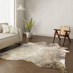 Echtes Kuhfell taupe braun 240x190 cm XL Extra groß - Natürliches Rinderfell