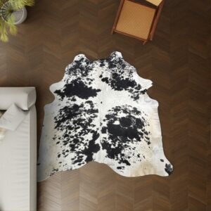 Kuhfell weiss gefleckt 220x190 cm als Wohnzimmer Teppich