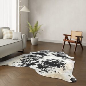 Echtes Kuhfell weiss gefleckt 220x190 cm - Natürliches Rinderfell