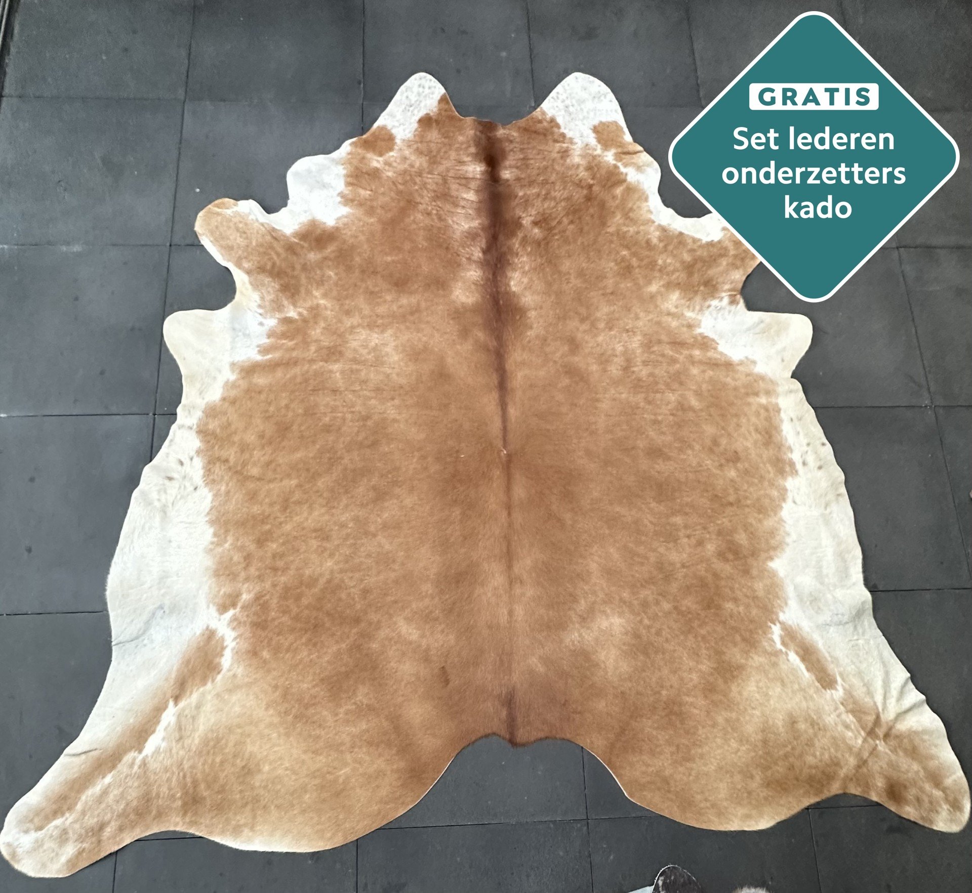 Kuhfell Teppich cognac Detailansicht natürliche Zeichnung