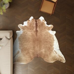 Kuhfell cognac 260x230 cm Riesig als Wohnzimmer Teppich