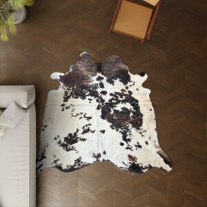 Kuhfell Tricolor 230x210 cm als Wohnzimmer Teppich