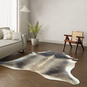 Echtes Kuhfell dunkelbraun grau 230x210 cm Spezial - Natürliches Rinderfell