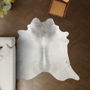 Kuhfell grau schwarz 260x240 cm Riesig als Wohnzimmer Teppich