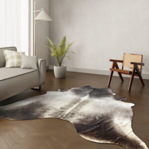 Echtes Kuhfell dunkelbraun grau 260x220 cm Riesig - Natürliches Rinderfell