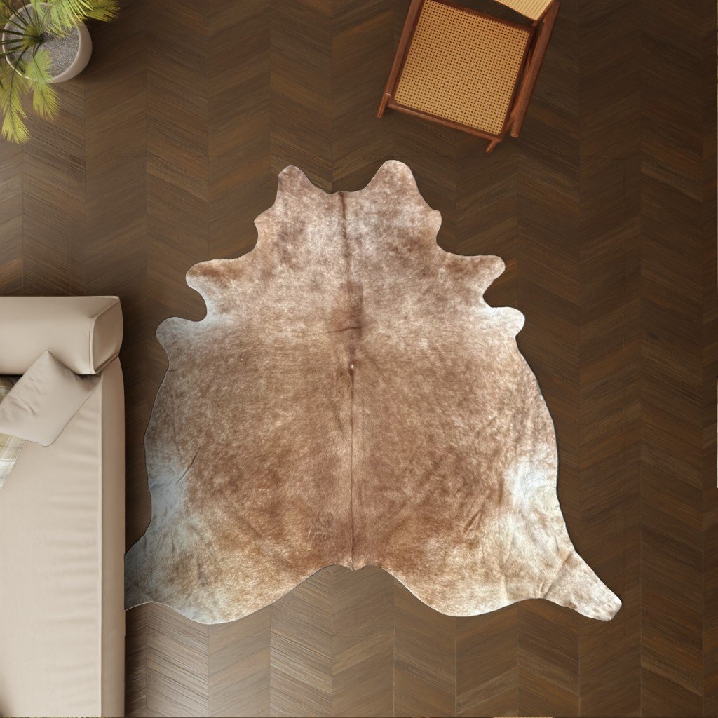 Kuhfell camel 250x220 cm Riesig als Wohnzimmer Teppich