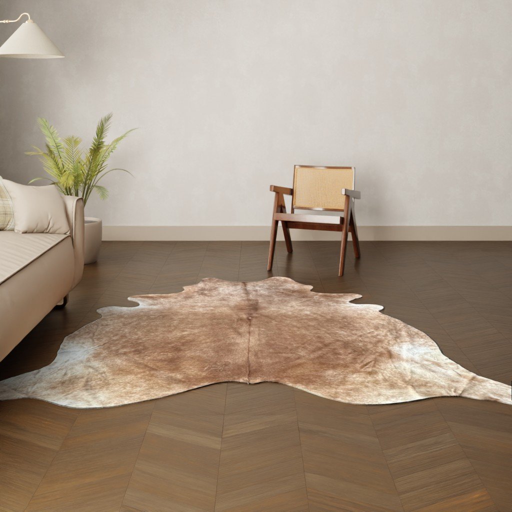 Natürliches Rinderfell camel 250x220 cm Nahaufnahme Fell-Muster