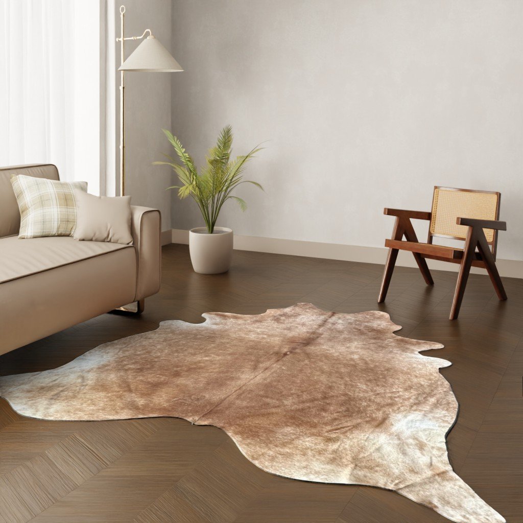 Echtes Kuhfell camel 250x220 cm Riesig - Natürliches Rinderfell