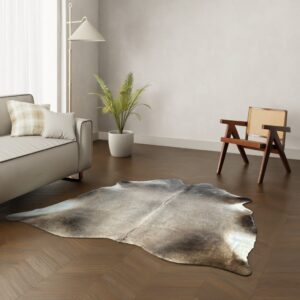 Echtes Kuhfell taupe dunkelgrau 200x190 cm Spezial - Natürliches Rinderfell