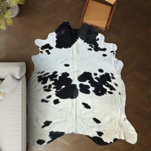 Kuhfell schwarz-weiss gefleckt 280x230 cm Riesig als Wohnzimmer Teppich