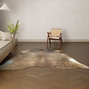 Natürliches Rinderfell braun 230x210 cm Nahaufnahme Fell-Muster