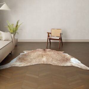 Natürliches Rinderfell camel 230x210 cm Nahaufnahme Fell-Muster