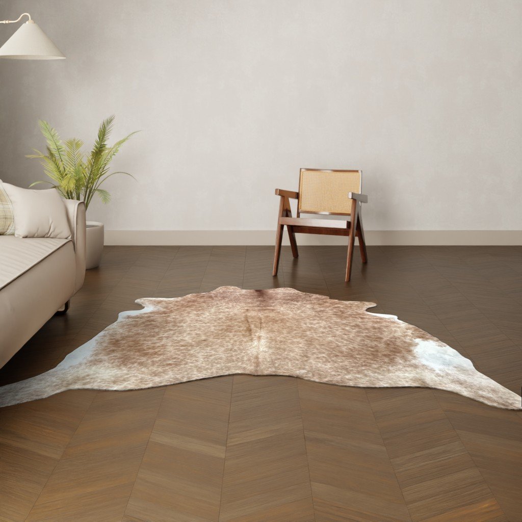 Natürliches Rinderfell camel 230x210 cm Nahaufnahme Fell-Muster