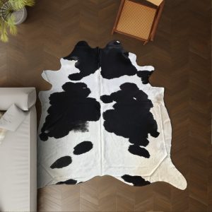 Kuhfell schwarz-weiss gefleckt 250x220 cm Riesig als Wohnzimmer Teppich