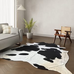 Echtes Kuhfell schwarz-weiss gefleckt 250x220 cm Riesig - Natürliches Rinderfell