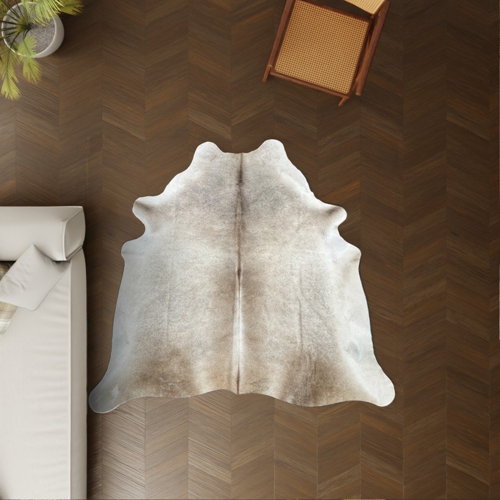 Kuhfell sandfarben 200x190 cm als Wohnzimmer Teppich