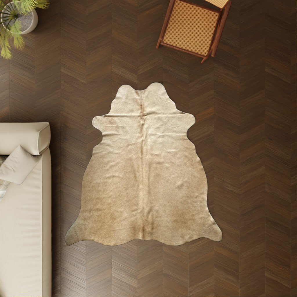 Echtes Rinderfell cognac Rückseite und Verarbeitung