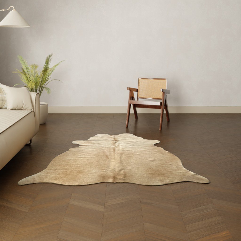 Kuhfell cognac 180x140 cm als Wohnzimmer Teppich