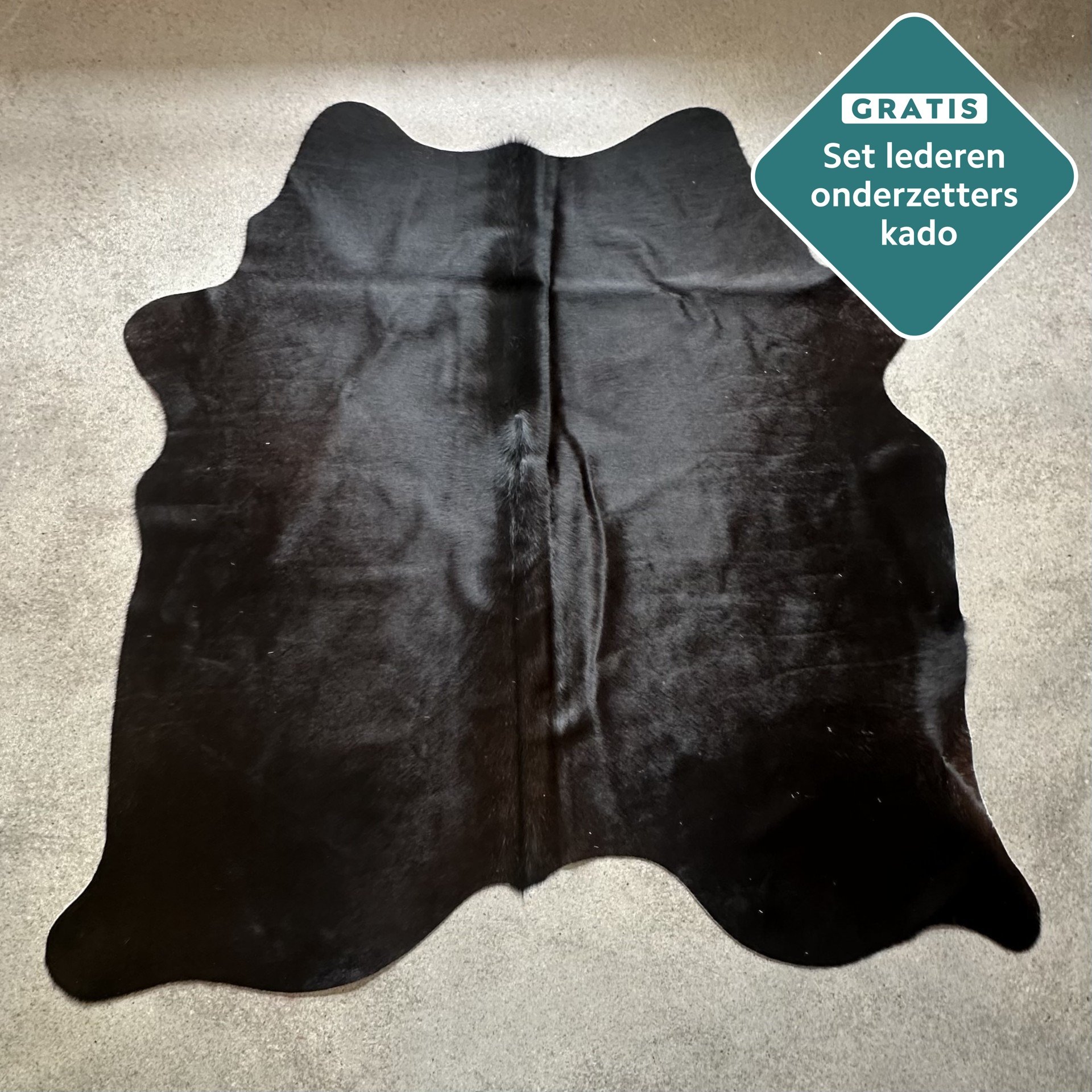 Kleines Kuhfell Teppich coffee Detailansicht