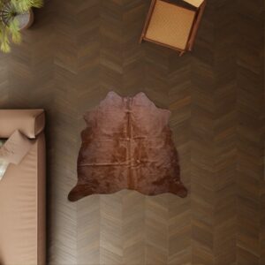 Echtes Mini Kuhfell cognac dunkel als Dekoration