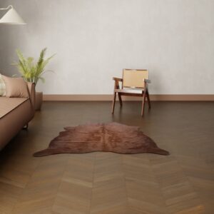 Kalbsfell cognac dunkel Nahaufnahme Muster und Textur