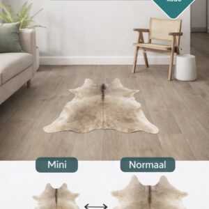 Mini Rinderfell 140x140 cm natürliche Fellzeichnung coffee