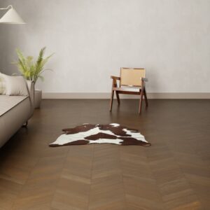 Kalbsfell braun-weiss gefleckt Nahaufnahme Muster und Textur