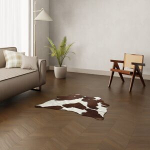 Mini Kuhfell braun-weiss gefleckt 110x120 cm - Echtes kleines Rinderfell