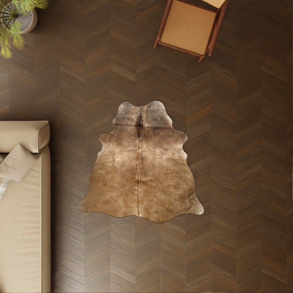 Echtes Mini Kuhfell braun als Dekoration