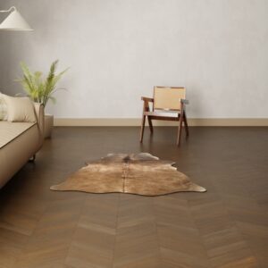 Mini Rinderfell 150x130 cm natürliche Fellzeichnung braun