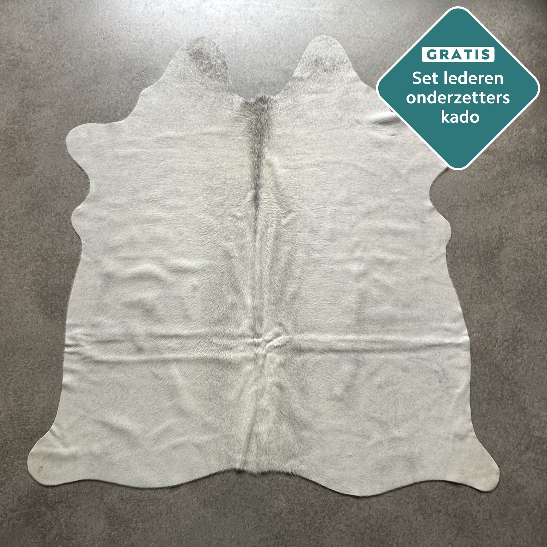 Kleines Kuhfell Teppich grau Detailansicht