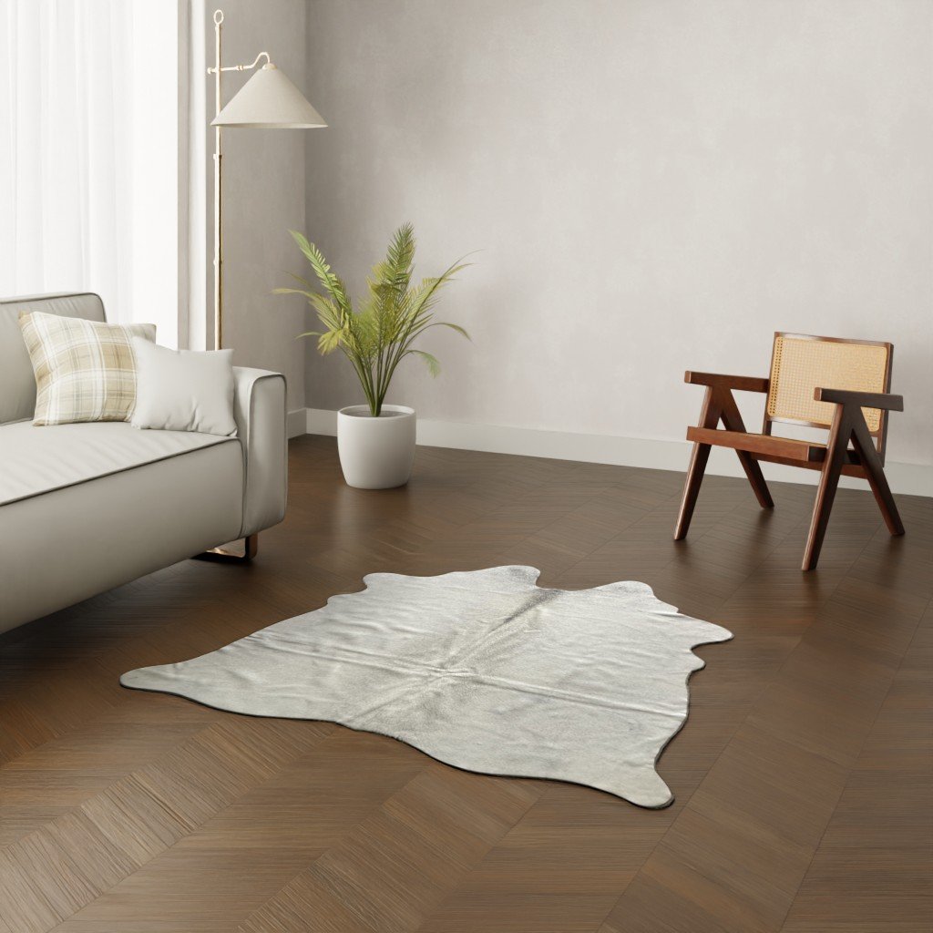 Mini Kuhfell grau 150x130 cm - Echtes kleines Rinderfell