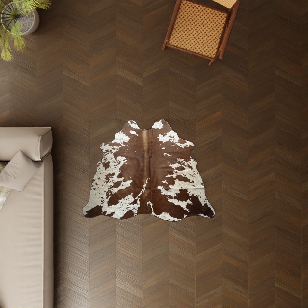 Echtes Mini Kuhfell braun-weiss gefleckt als Dekoration