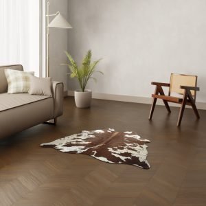 Mini Kuhfell braun-weiss gefleckt 130x140 cm - Echtes kleines Rinderfell