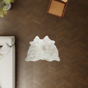 Echtes Mini Kuhfell cremefarben gefleckt als Dekoration