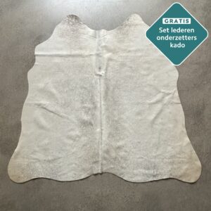 Kleines Kuhfell Teppich grau Detailansicht