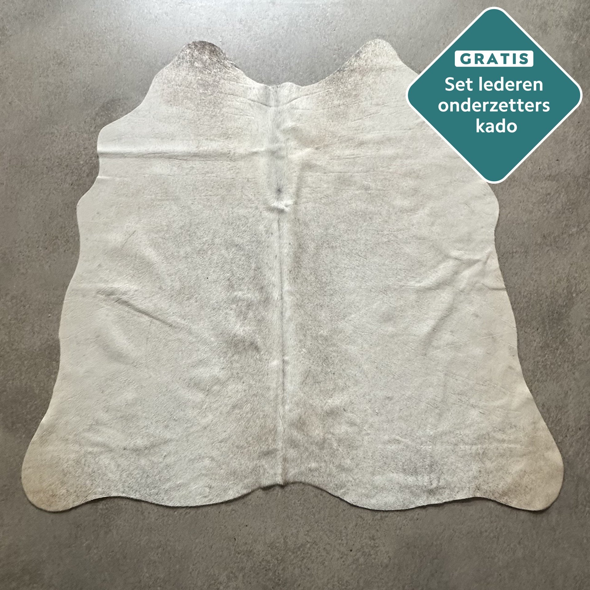 Kleines Kuhfell Teppich grau Detailansicht