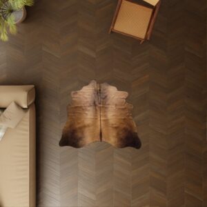 Echtes Mini Kuhfell dunkel cognac als Dekoration