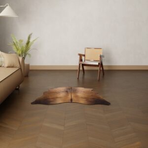 Kalbsfell dunkel cognac Nahaufnahme Muster und Textur